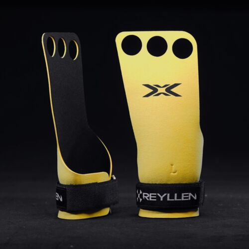 Reyllen® S3 BumbleBee 3-hole Gymnastic Grips Palm Guards Hand Gloves CrossFit UK - Afbeelding 1 van 12