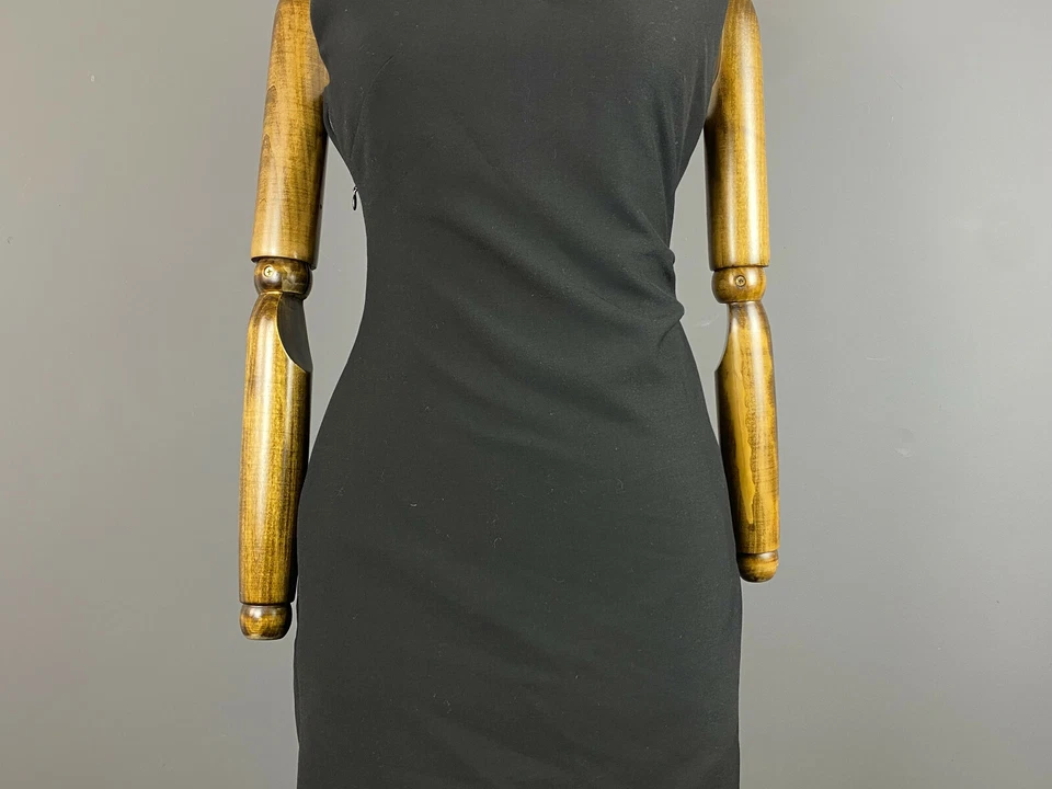 Vestido Diane von Furstenberg negro ceñido al cuerpo cuello en V sin mangas hasta la rodilla talla 6 Foto 3 de 4