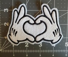 Mickey Mouse Hands Heart Disney Iron on Patch approx 4"