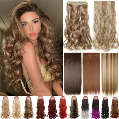 SEGO UK ONE Piece Clip In Hair Extensions Full Head Natural For Human Real Long Thick