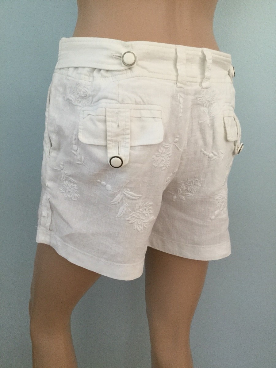 Womens Dolce & Gabbana D&G White Embroidered Shorts Cotton