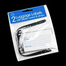 Esposti 2 Luggage Labels with Plastic Covers and Strips