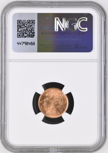 Colombia 1 Centavo 1973 NGC MS 65 RD - Picture 2 of 2