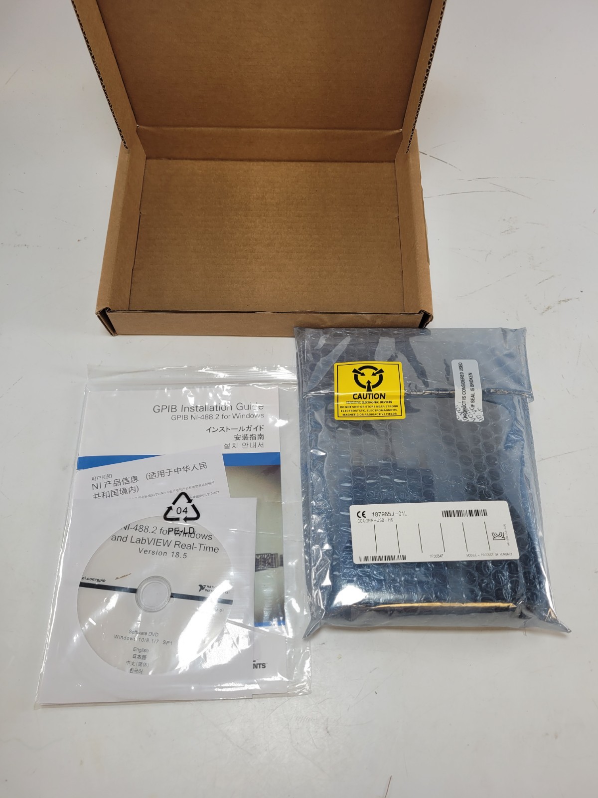 National Instruments NI GPIB-USB-HS Controller 778927-01 w/ Software & Box