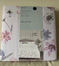 Lilac/Pink Pressed Petal 100%Cotton Bedding Set Double Size Next