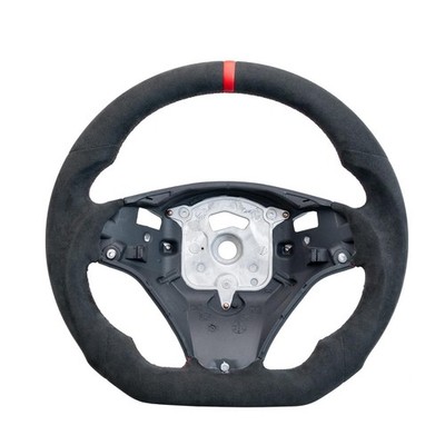 Flat-Bottom Full Suede Steering Wheel for BMW E-Series e82 e92 e93 m3 DTC Edi...