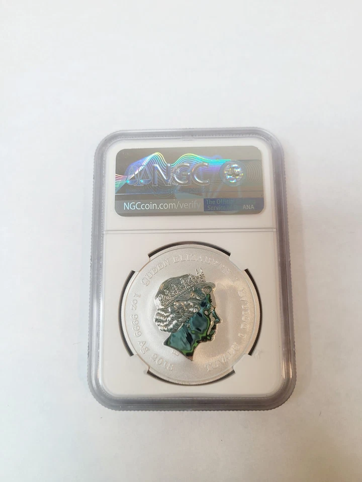 2018 P TUVALU HAPPY CHINESE NEW LUNAR YEAR DRAGON SILVER $1 1oz COIN NGC MS70 ER - Image 2 of 2