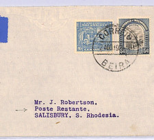 MOZAMBIQUE Company RHODESIA Air Cover 1935 *POSTE RESTANTE SALISBURY* CDS WB24