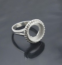 Handmade 925 Sterling Silver 8mm Round Bezel Cup Ring Blank DIY Jewelry Making
