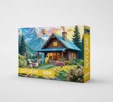 Mountain Cabin Retreat 500 Piece Jigsaw Puzzle for Adults Poster Now Includ...