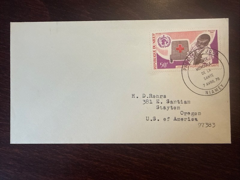 NIGER FDC COVER 1978 YEAR RED CROSS CHILD SURVIVAL HEALTH MEDICINE STAMPS
