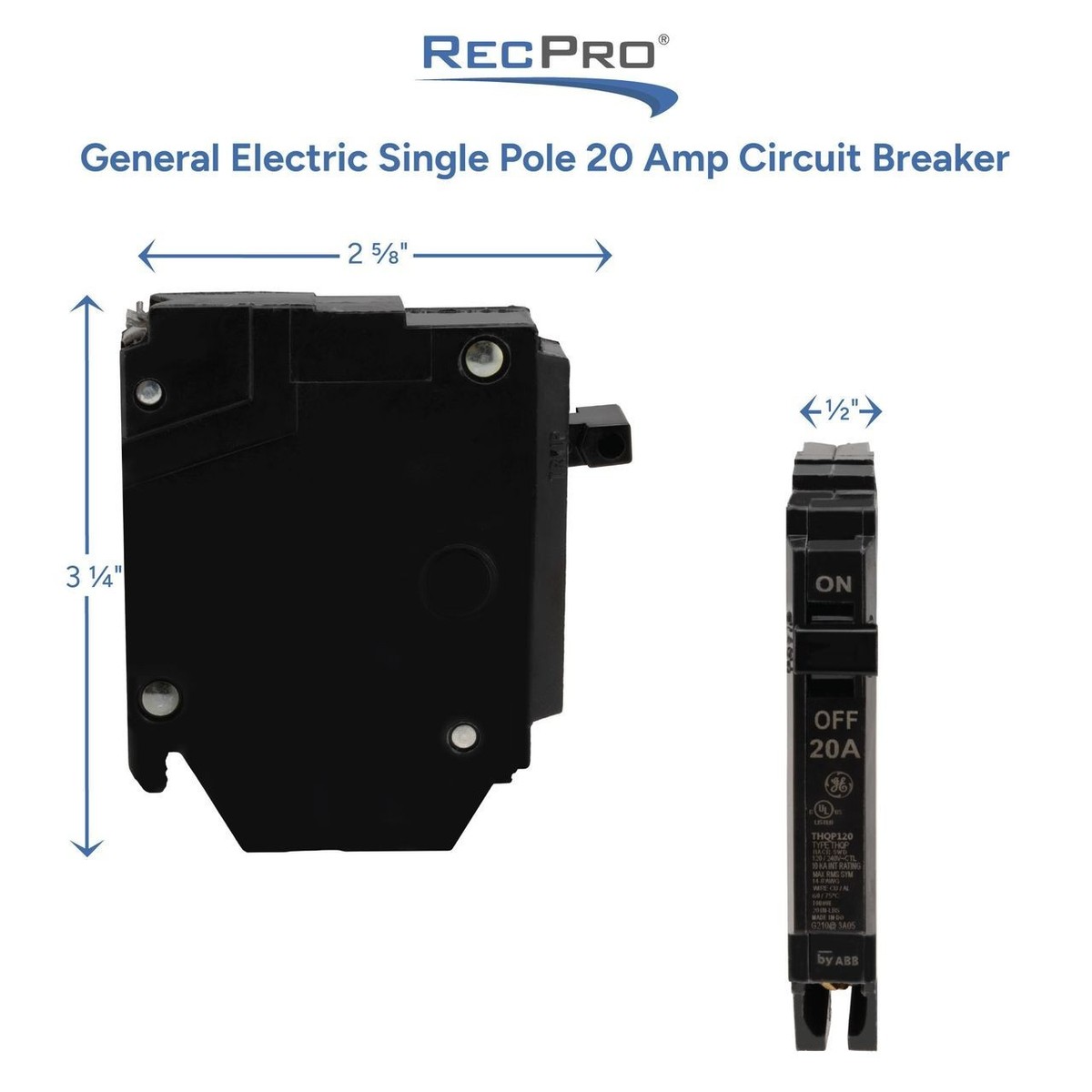 Eaton BR150 50 Amp Plug-On Circuit Breaker – Single Pole, 1-Inch, 120V, Interchangeable, Bulk With UPC Bar Code