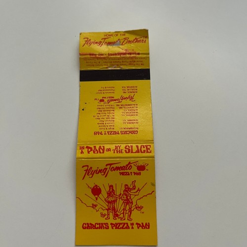 Garcia's Pizza In A Pan Champaign IL Vintage Matchbook Cover STK2-ZM1-3