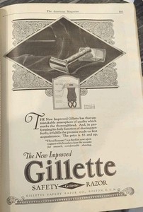 Vintage 1923 Gillette Safety Razor Three Reasons Ad Advertisment