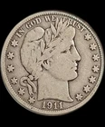 1911 D Barber Half Dollar Very Good condition close to Fine