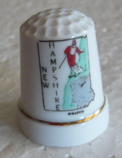 Dé à coudre de collection en porcelaine décoré des montagnes du New Hampshire