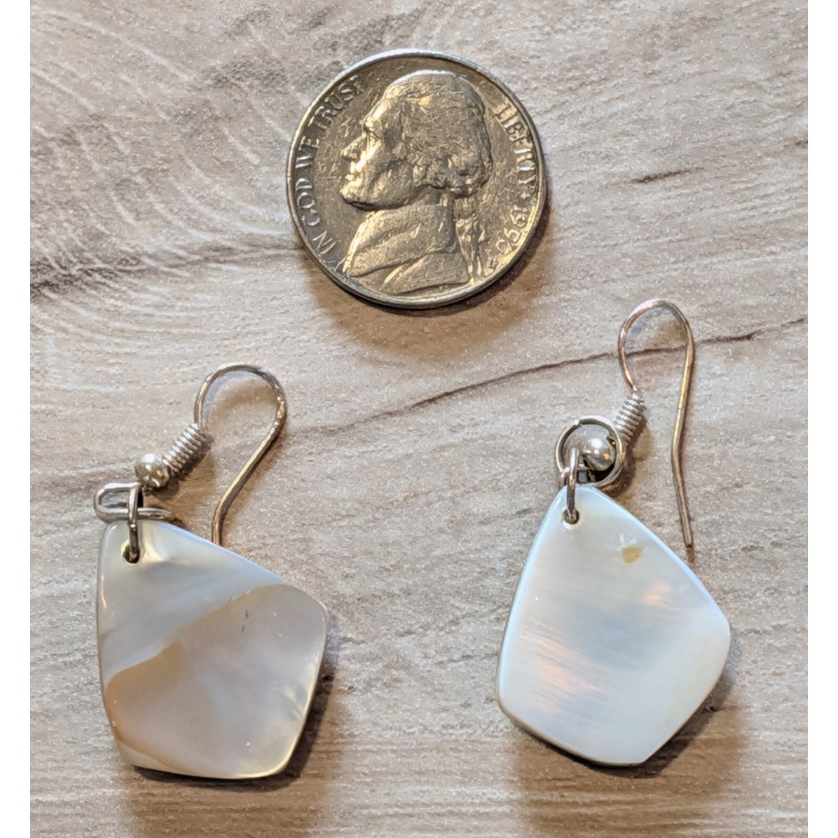 Triangular Shaped Pendant Iridescent Abalone & Mo… - image 5