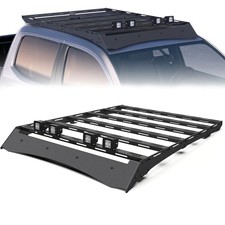 Roof Rack Cargo Basket For 2005-2023 Toyota Tacoma Double Cab Wled Lights