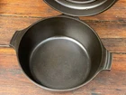 Griswold Cast Iron #8 Small Logo Dutch Oven with Matching Hinged Lid