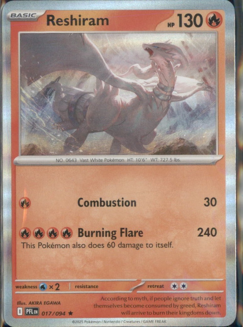 Reshiram Rare ME02: Phantasmal Flames 017/094 LP