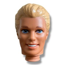 1991 Barbie Ken molded blonde hair Head ONLY Slicked Back Hair