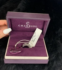 Charriol Genève Designer Cable Ring Silver Crystal New w/ Box Authentic Gift 5-7