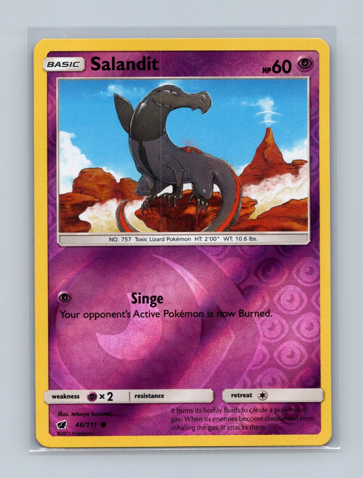 Salandit 46/111 Common Crimson Invasion Pokemon Reverse Holo Lightly Played
