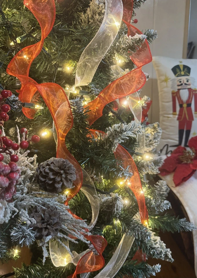 20 ярдов малиновая шелковая лента из органзы | СОВЕРШЕННО НОВАЯ - Изображение 3 из 4