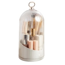 Rotate Toothbrush Holder with Cover - Frosted Glass Countertop Organizer, Dus...