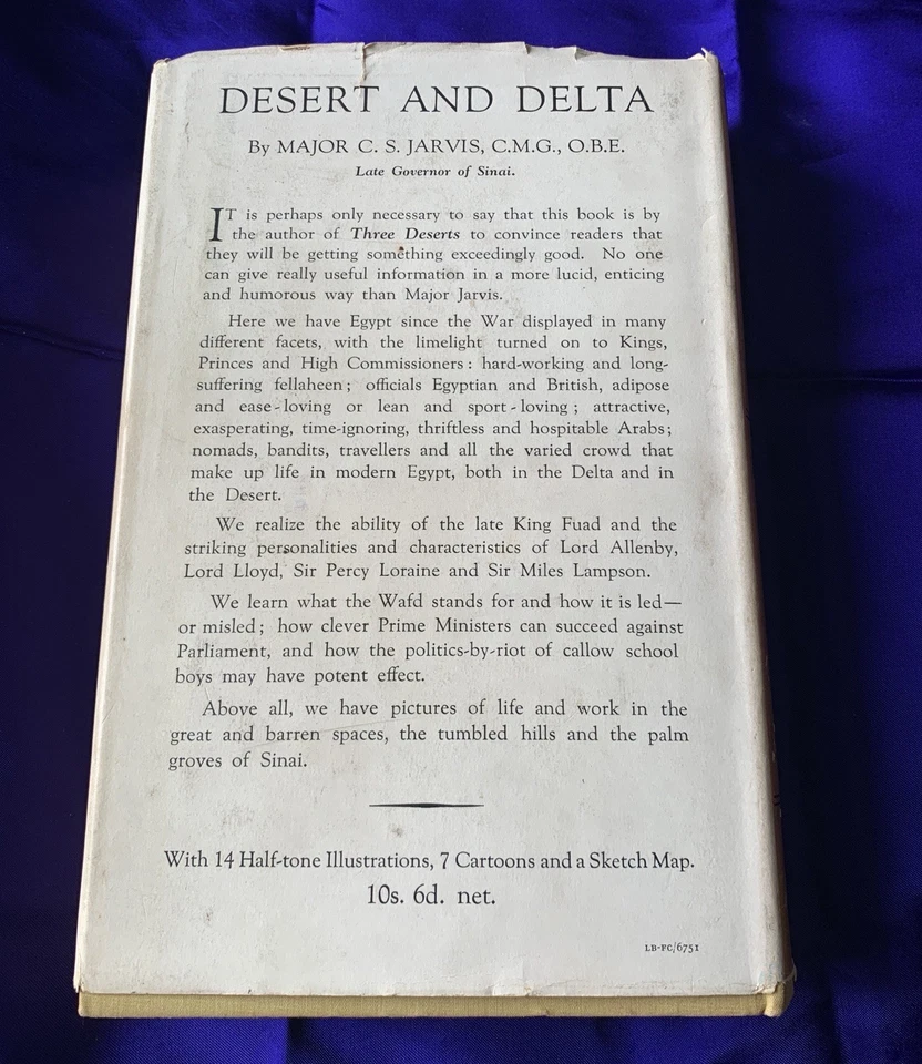 Desert And Delta, C S Jarvis - 1st Edition with Dust Jacket (1938) (Egypt, War) - Image 2 of 4
