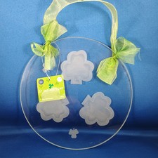 SHAMROCK SUNCATCHER IRISH ST. PATRICK'S DAY SUNCATCHERS 8 in Round Frosted Glas