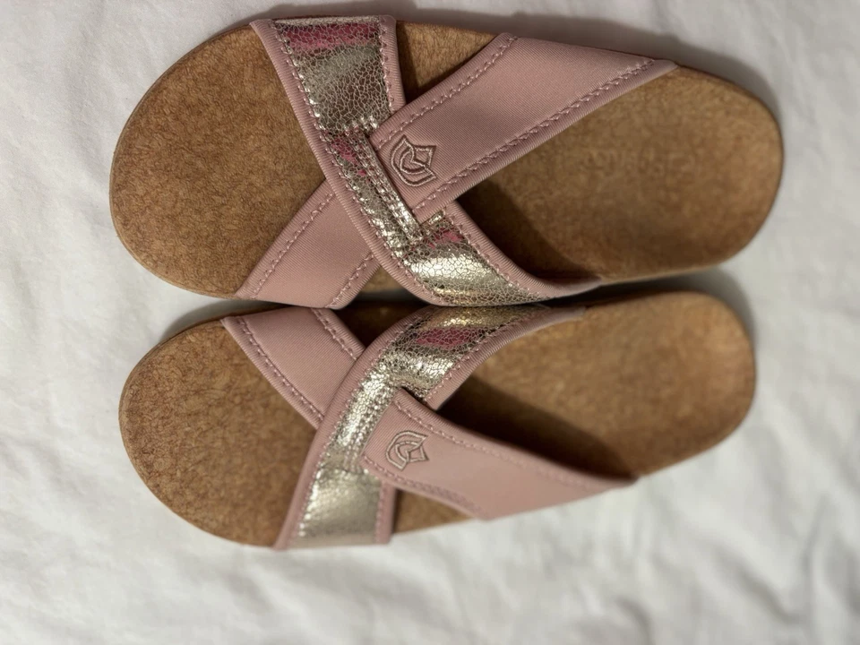 Spenco Women's Lingo Slide Sandal, Rose with gold accents, Size 8 US, comfy shoe - Image 2 of 4