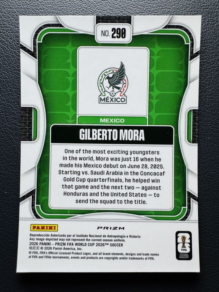 2026 Panini Prizm World Cup Gilberto Mora #290 RC Rookie Silver Choice Prizm view 2