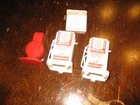 Marx 1950s Plastic Gas Pumps plus extras for gas station playset