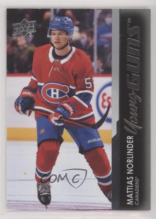 2021-22 Upper Deck Extended Young Guns Mattias Norlinder #746 RC Hockey Card