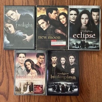 Twilight Saga Complete DVD Collection Deluxe Editions 5 Movies 12 Discs