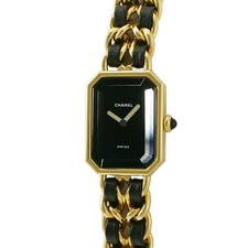 Chanel Premiere M Size H0001 Black Dial Gold Plated Quartz Ladies Watch #387