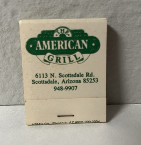 THE AMERICAN GRILL Arizona VINTAGE Retro Matchbook Unstruck Matches