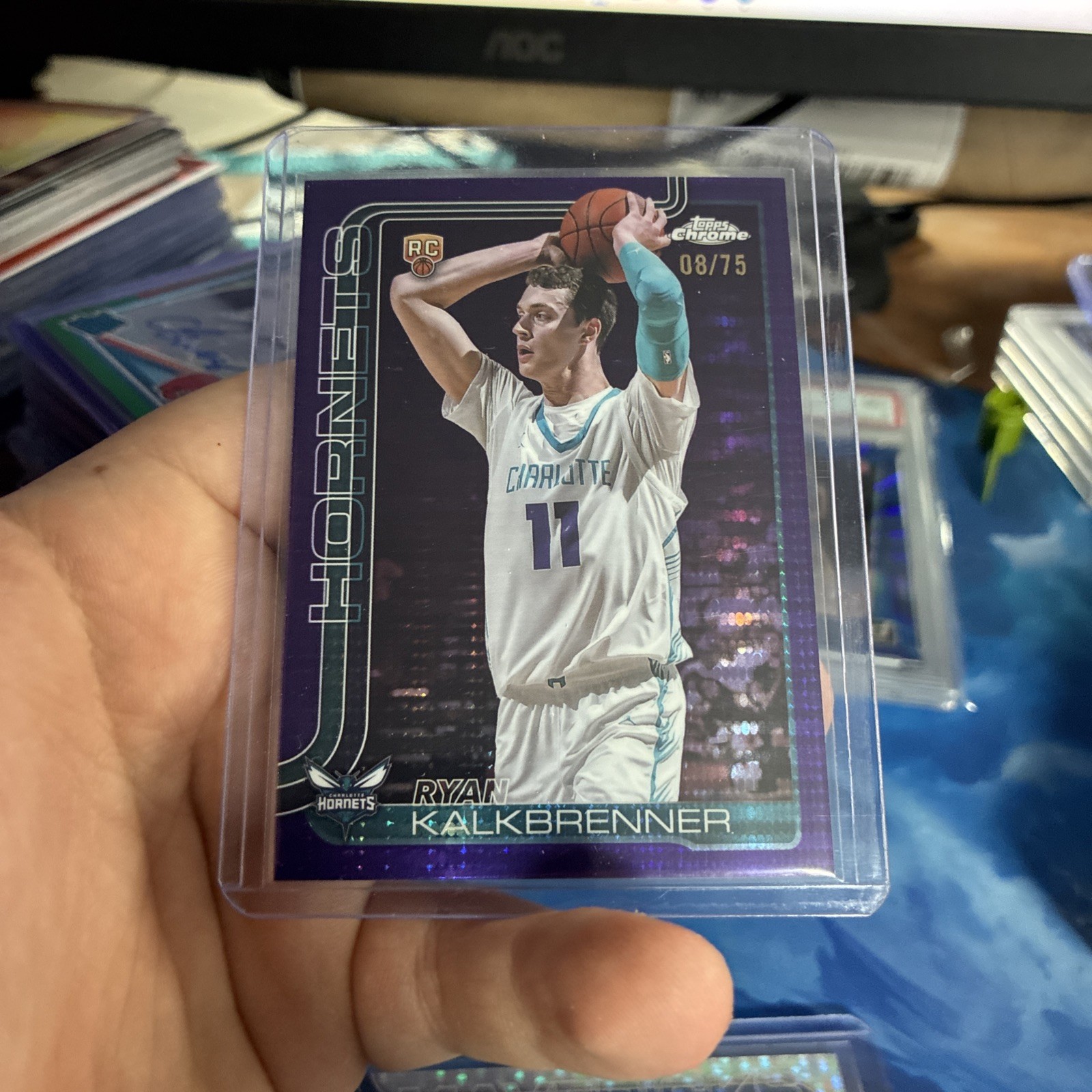 Ryan Kalkbrenner 2025-26 Topps Chrome Purple Pulsar Refractor /75 Rookie No. 284