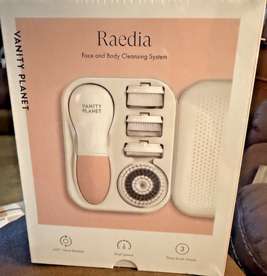 RAEDIA-Facial Cleansing System-3 Rotating Brush Heads-VANITY PLANET- NEW.