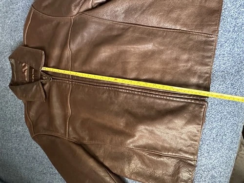 Marc New York Andrew Marc Mens Large Brown Pebbled Leather Bomber Jacket Heavy image 7