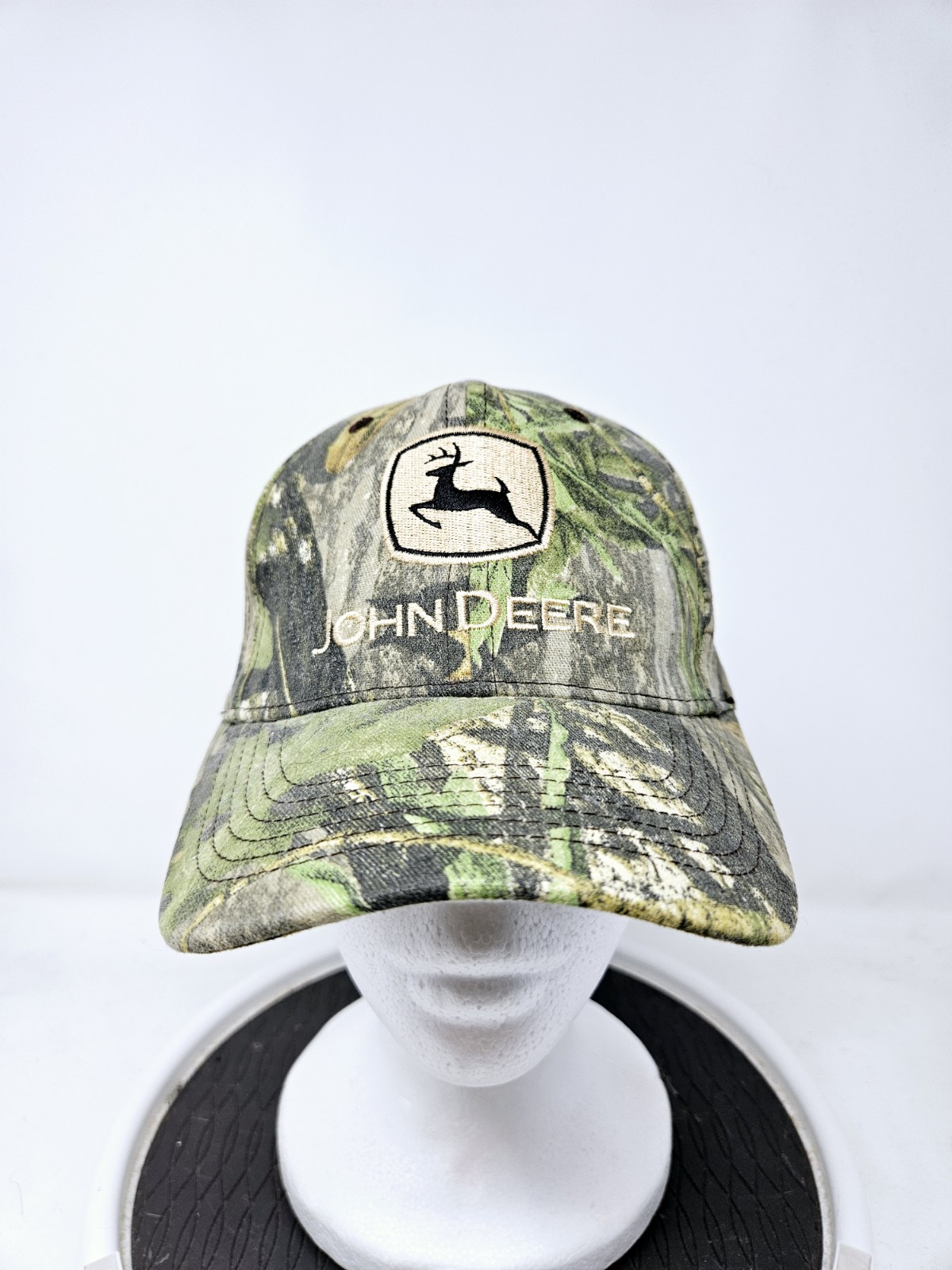 VINTAGE John Deere Camo Snapback Hat Y2K Hunting Outdoors Workwear FAST SHIPPING