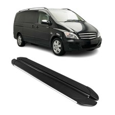 Trittbretter Seitenschutz f&uuml;r Mercedes Vito W639 2003-14 L1/L2 Alu Schwarz Grau
