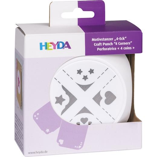 Heyda Craft Punch - 4 Corners Hearts & Stars