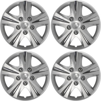 Custom Accessories 4-Pack 15'' SGT-5 Wheel Covers/Hubcaps - Silver/Chrome