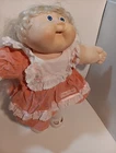 Cabbage Patch Kids 1987 Corn Silk Girl Blond Ponytail Blue Eyes Velvet Dress