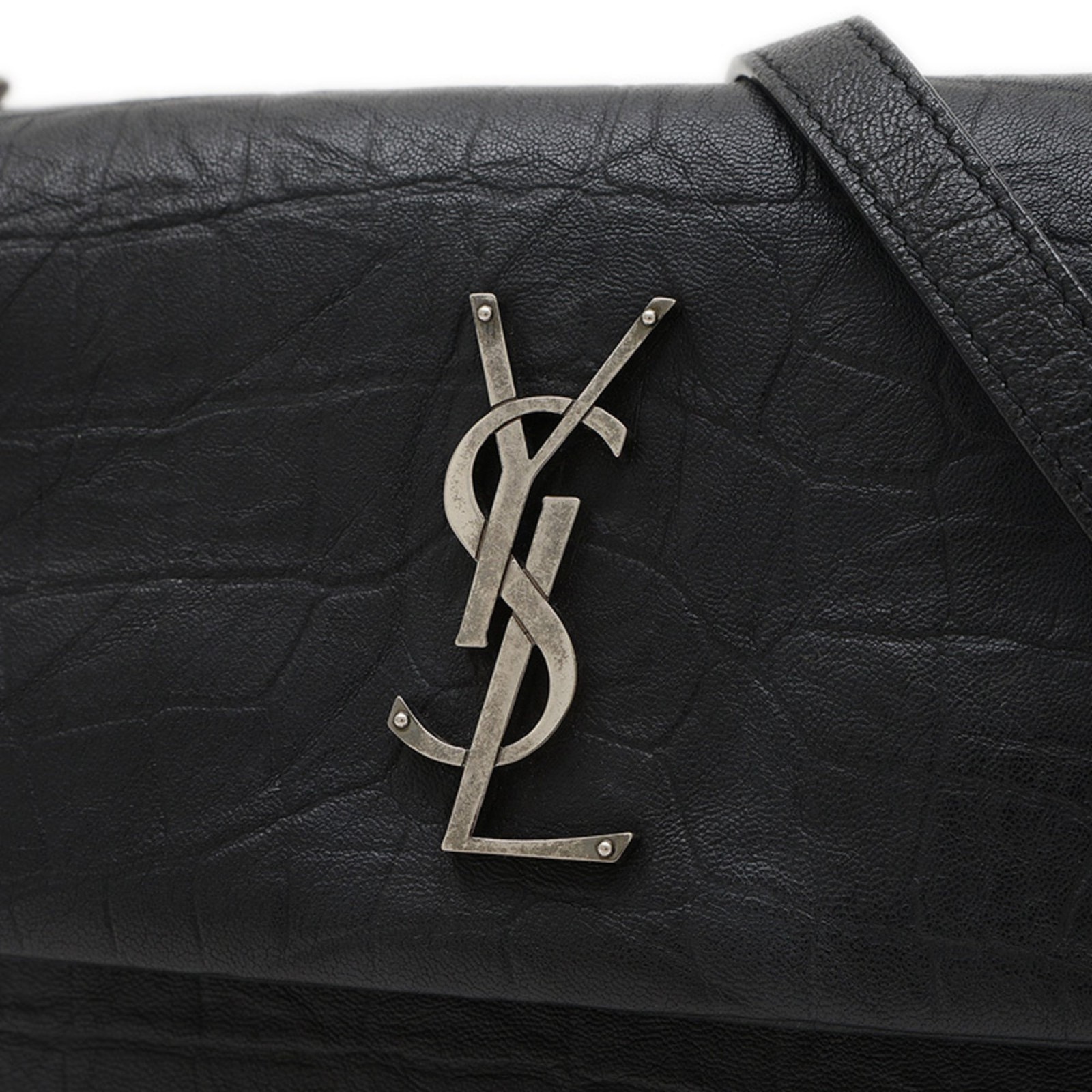 Saint Laurent Paris West Hollywood Borsa a tracolla in pelle nera argento... GZl19ljr
