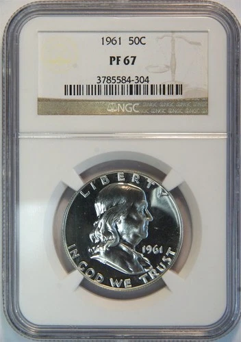 1961 Franklin Silver Half Dollar Proof PF 67 NGC 50C US COIN