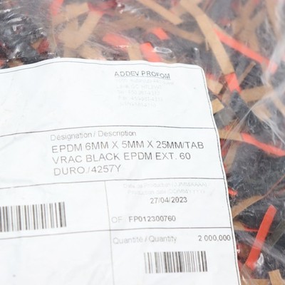 (2000-Pk) Tab Black VRAC EPDM EXT.60 6mm x 5mm x 25mm 4257Y PD001N60L30035749 