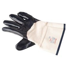 Showa Best Glove - 7066-10 - Dispose Nitrile-coated-white W/navy Dz6, Dozen